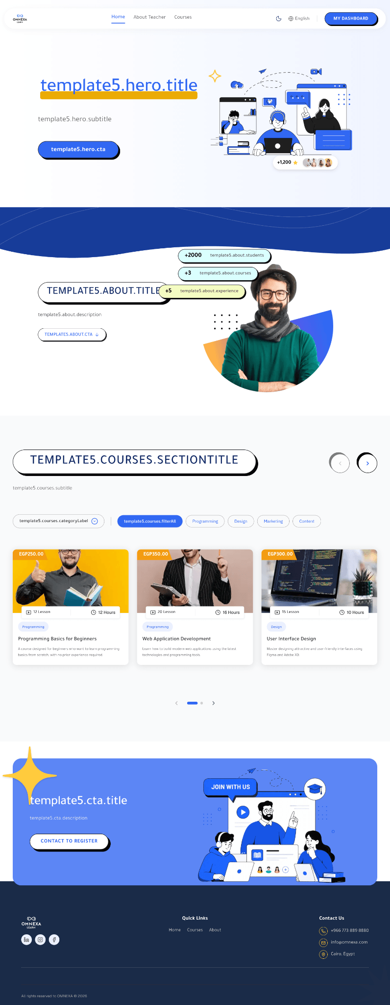 Modern Academy template preview